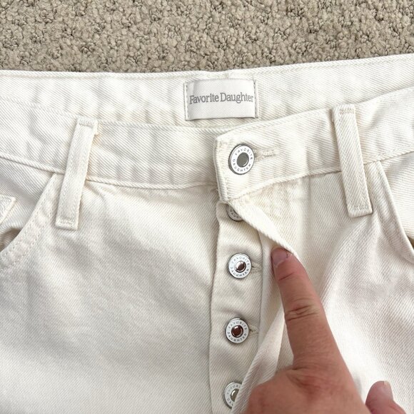 Favorite Daughter The Masha Super High Rise Wide Leg Gardenia Ivory Jeans Sz 32 - Picture 4 of 10